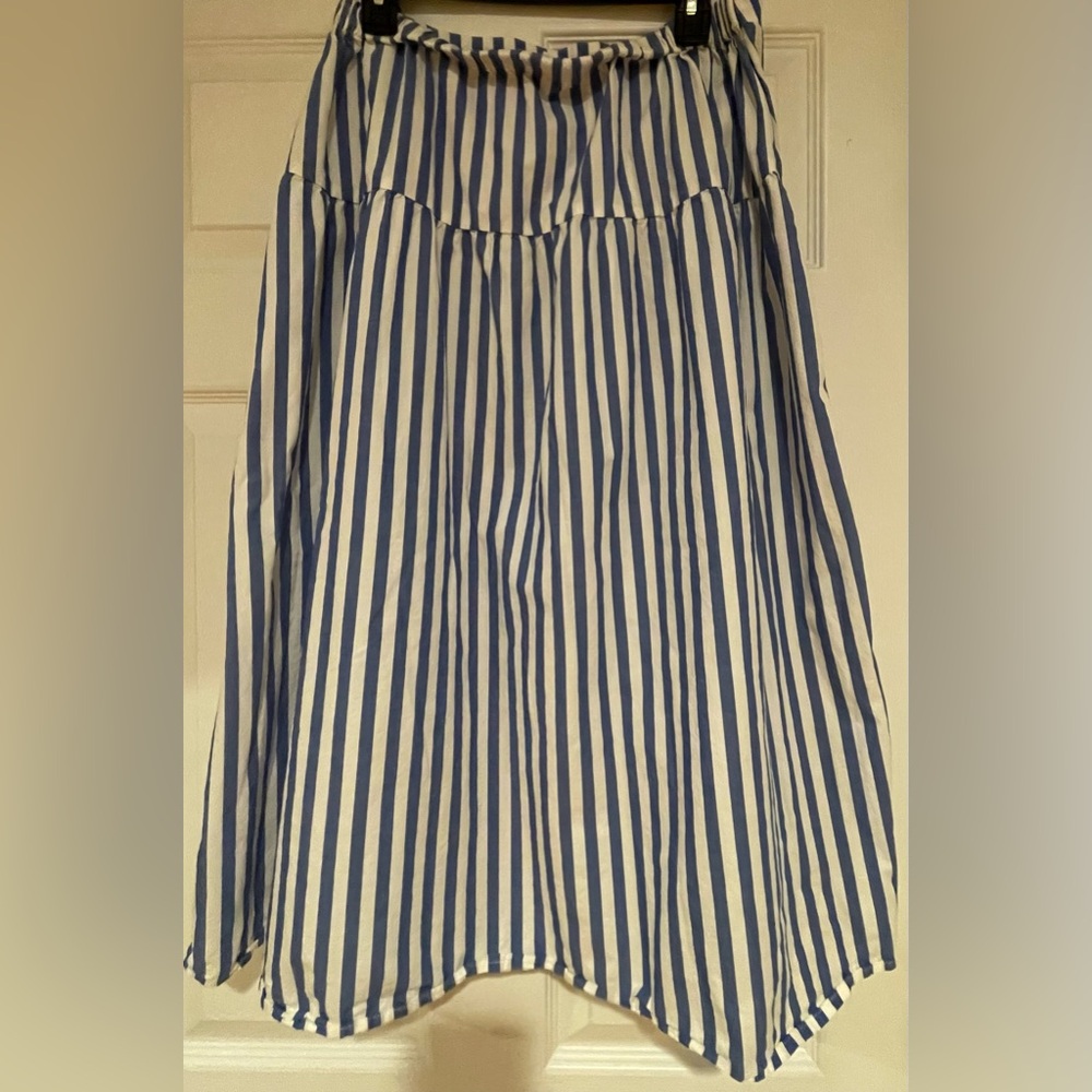 Old Navy Blue and White Striped Midi Skirt - Picture 2 of 5